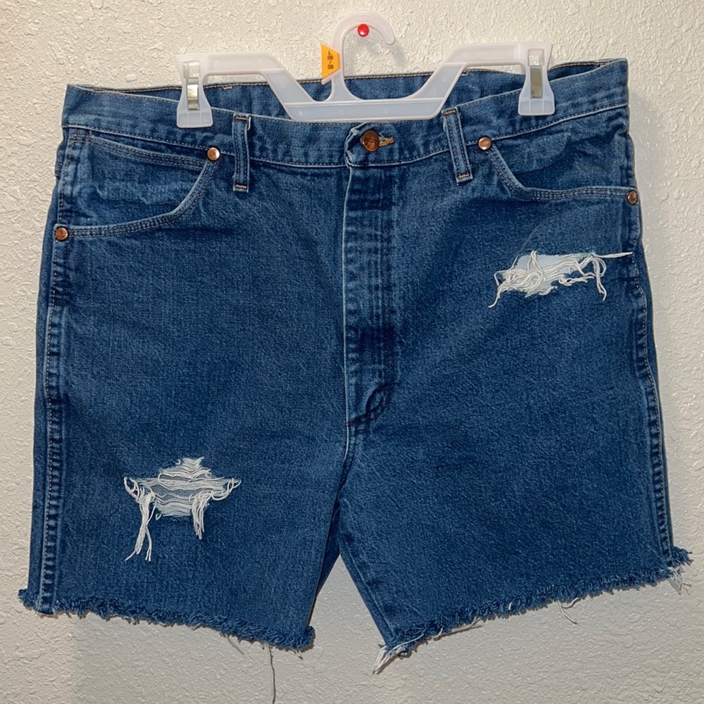 Distressed Wrangler Jean Shorts